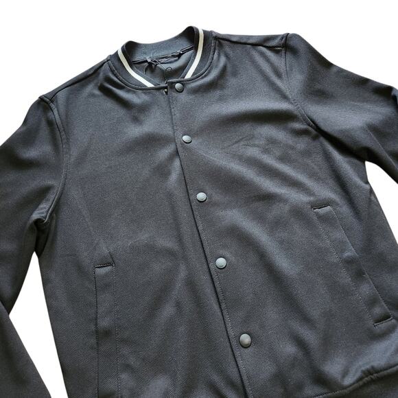 Zara men's bomber jacket black button front size M - Picture 2 of 9